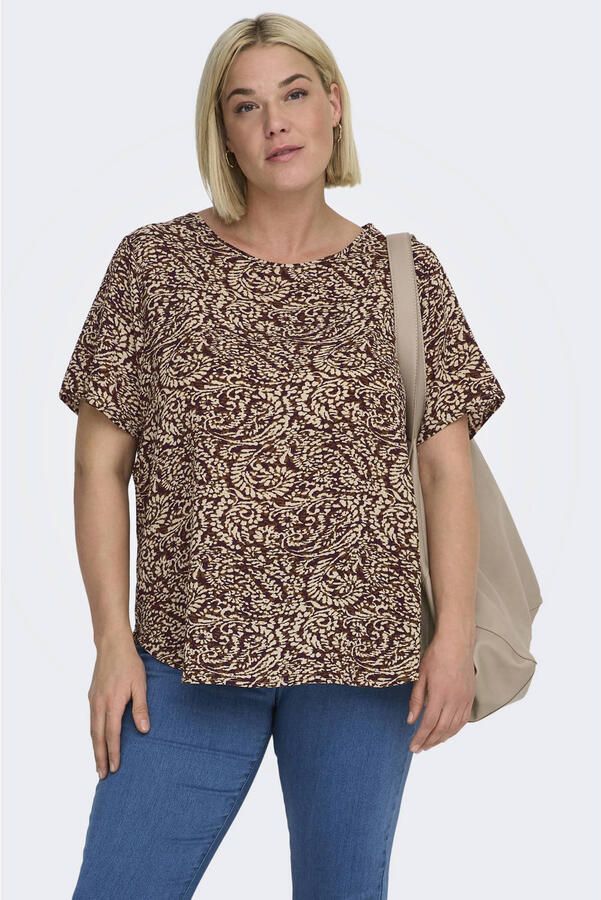 ONLY CARMAKOMA top donkerrood beige