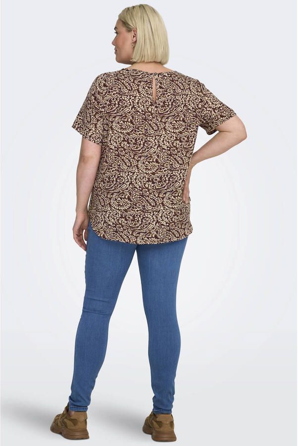 ONLY CARMAKOMA top donkerrood beige - Foto 3
