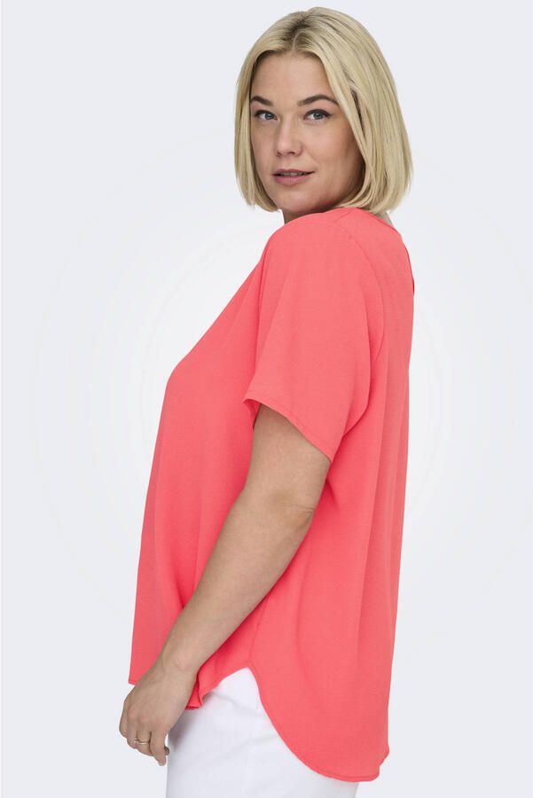 ONLY CARMAKOMA top koraalrood - Foto 3