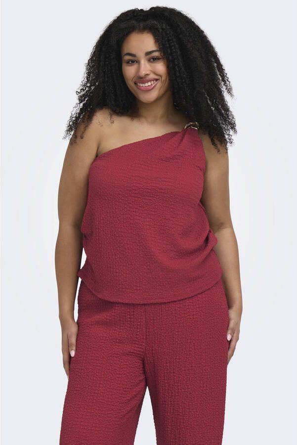 ONLY CARMAKOMA top met 3d applicatie Plus Size rood
