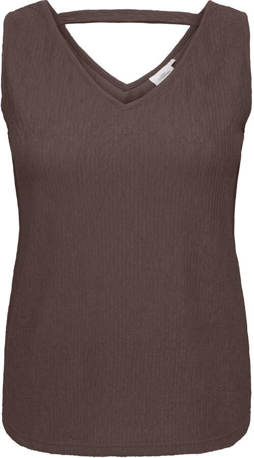ONLY CARMAKOMA top met open detail Plus Size bruin