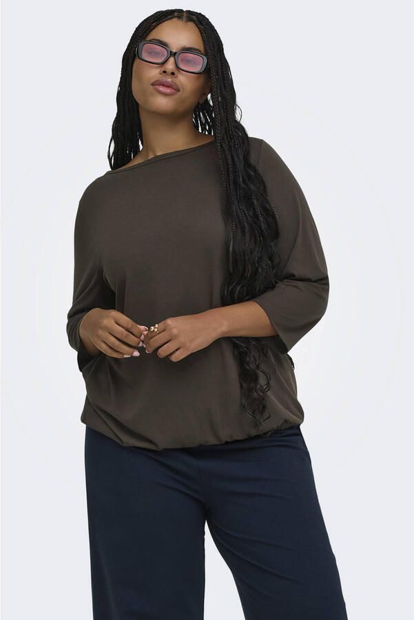 ONLY CARMAKOMA top Plus Size donkerbruin