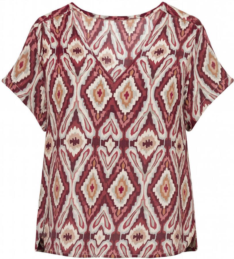 ONLY CARMAKOMA top Plus Size met grafisch rood