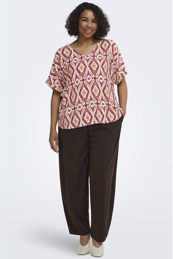 ONLY CARMAKOMA top Plus Size met grafisch rood - Foto 2
