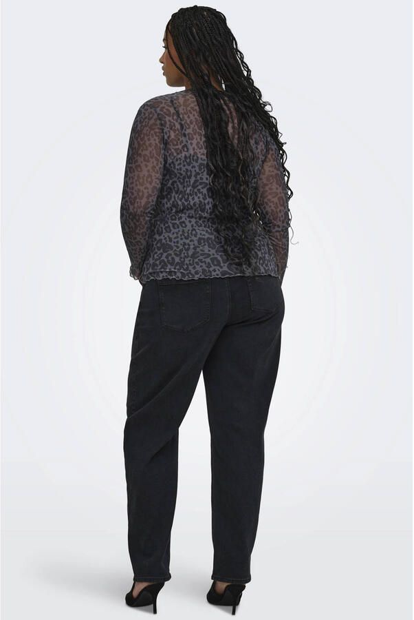 ONLY CARMAKOMA top Plus Size met panterprint zwart - Foto 2