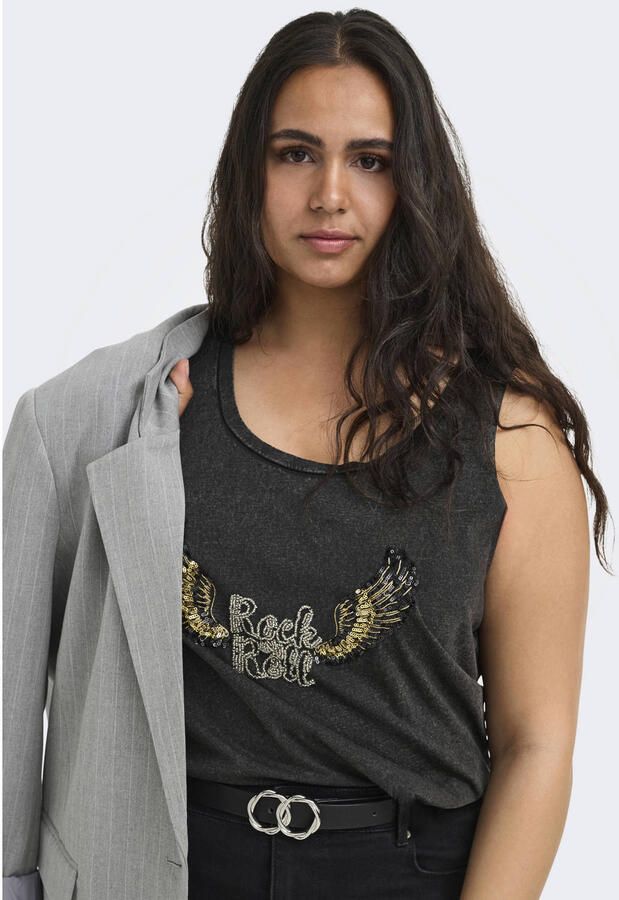 ONLY CARMAKOMA top Plus Size met print zwart - Foto 2