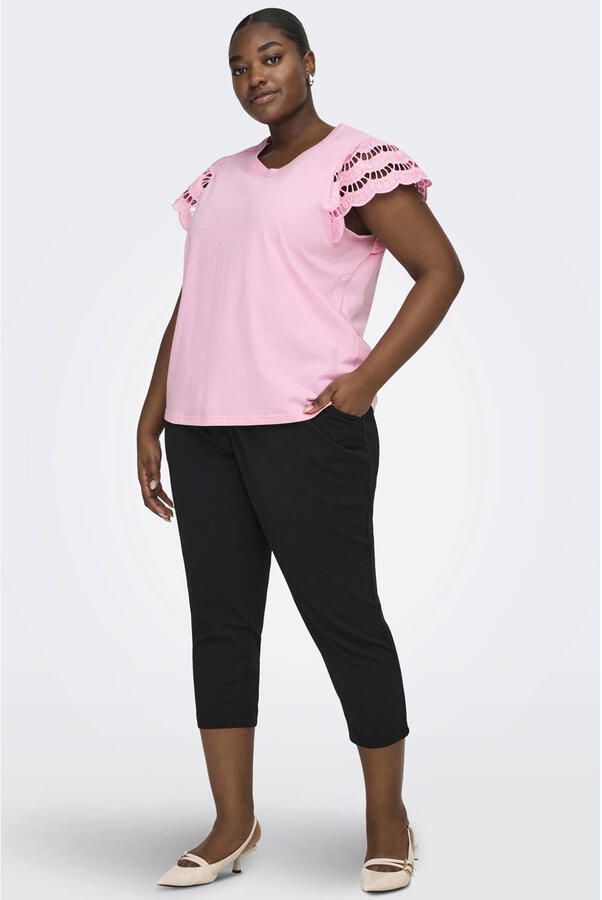 ONLY CARMAKOMA top roze broderie - Foto 2