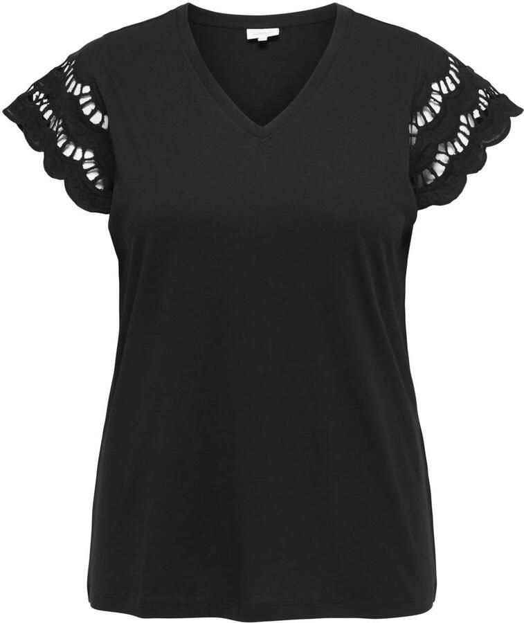ONLY CARMAKOMA top zwart broderie - Foto 2