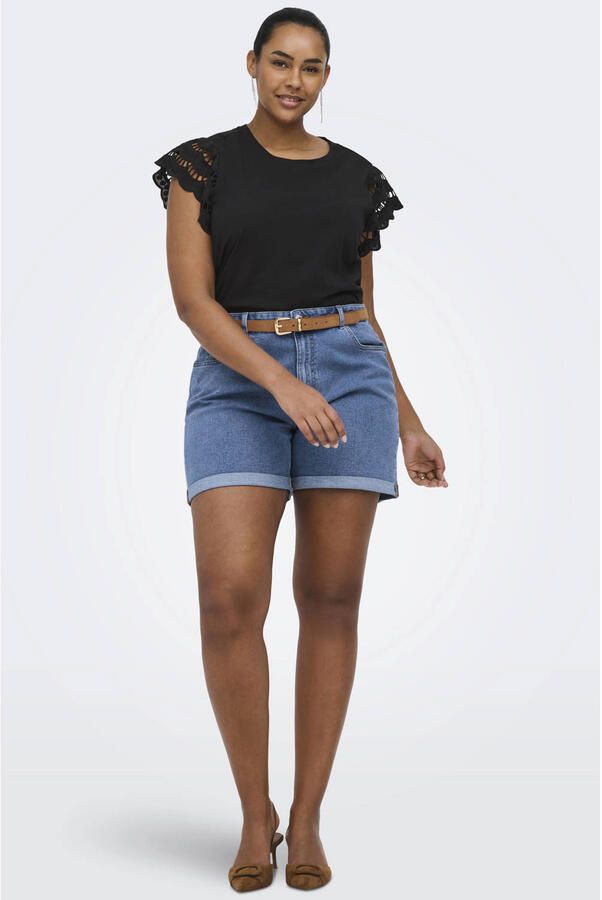 ONLY CARMAKOMA top zwart broderie - Foto 3