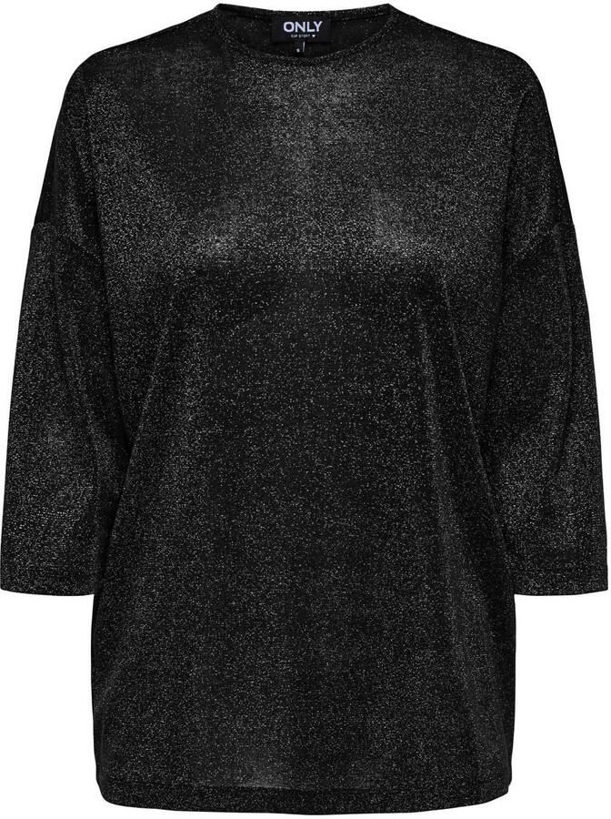 ONLY CARMAKOMA Oversized shirt CARSILVERY GLAMOUR LUREX 3 4 TOP NOOS