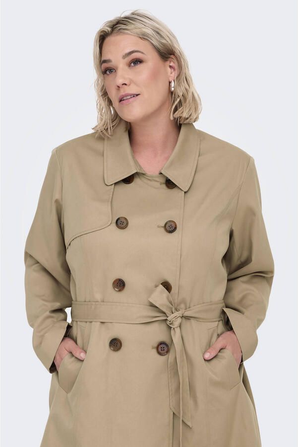 Only Carmakoma Valerie Trenchcoat voor vrouwen Beige Dames