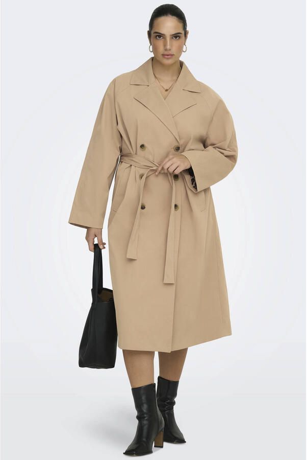 ONLY CARMAKOMA trenchcoat zand