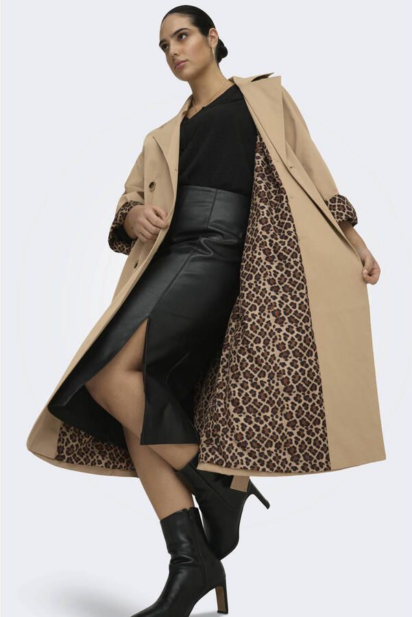 ONLY CARMAKOMA trenchcoat zand - Foto 3