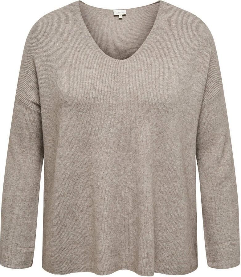 ONLY CARMAKOMA Trui met V-hals CARIBI LS RIB LOOSE V-NECK CC KNT