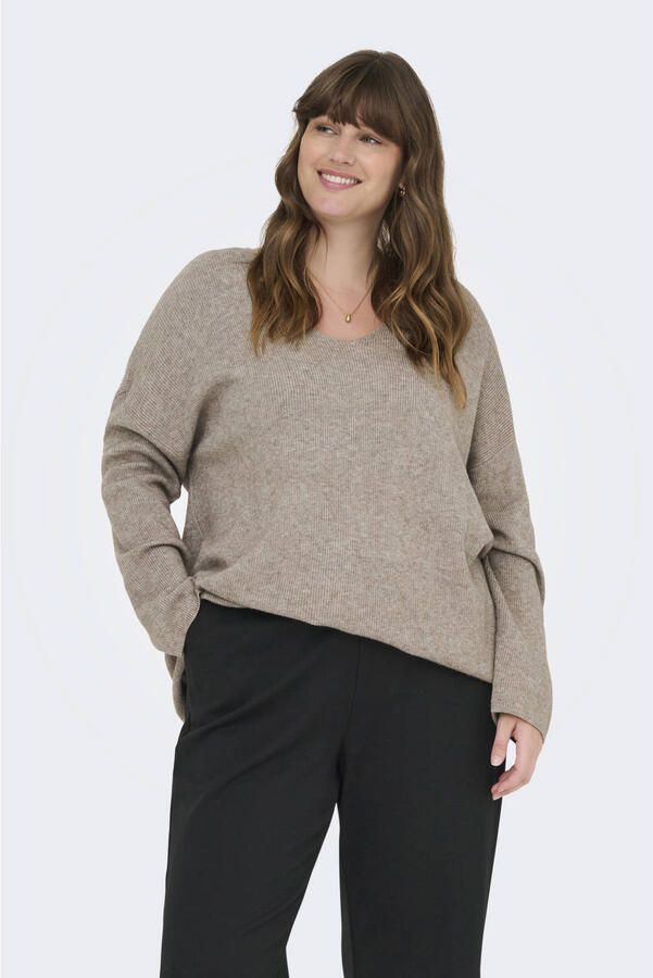 ONLY CARMAKOMA Trui met V-hals CARIBI LS RIB LOOSE V-NECK CC KNT - Foto 2