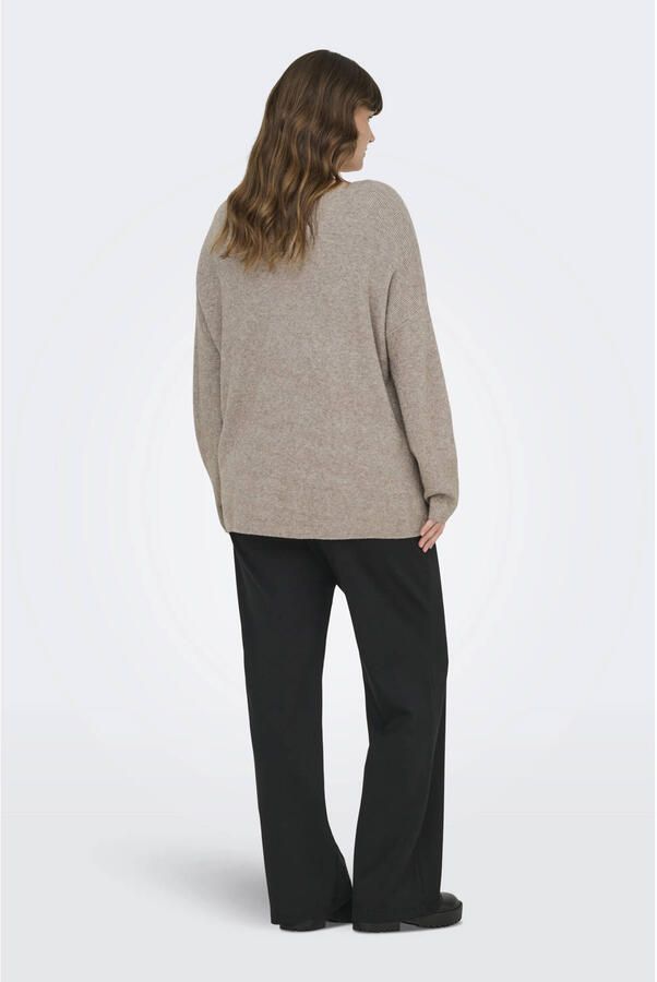 ONLY CARMAKOMA Trui met V-hals CARIBI LS RIB LOOSE V-NECK CC KNT