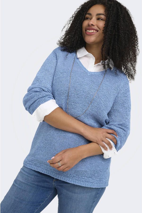 ONLY CARMAKOMA trui blauw gebreid - Foto 3