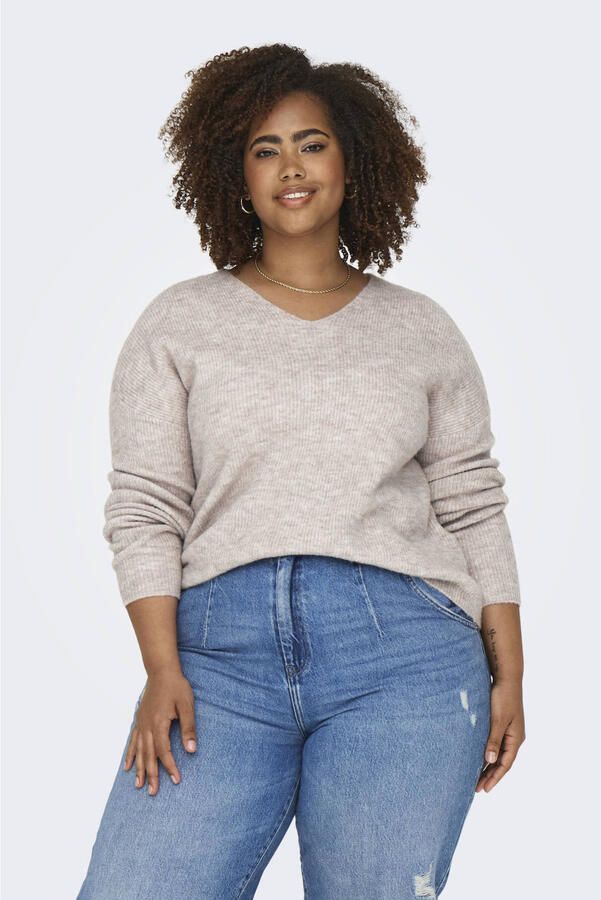 ONLY CARMAKOMA Gebreide trui CARCAMILLA V-NECK L S PULLOVER KNT NOOS - Foto 2