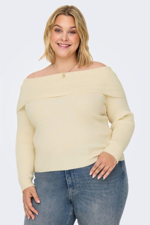 Only Carmakoma Wit Off Shoulder Gebreide Top White Dames