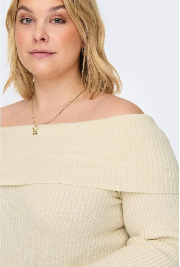 Only Carmakoma Wit Off Shoulder Gebreide Top White Dames - Foto 3