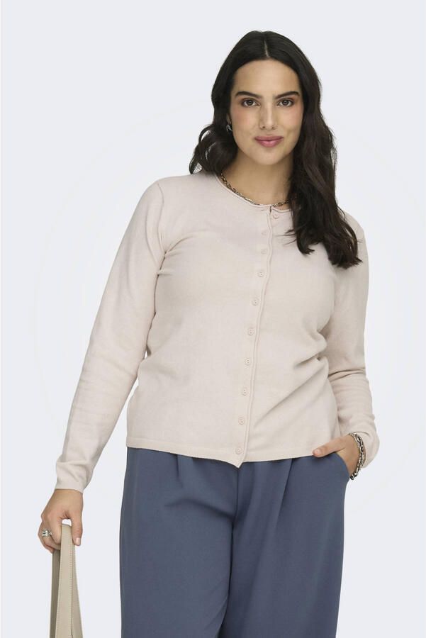 ONLY CARMAKOMA vest beige gebreid