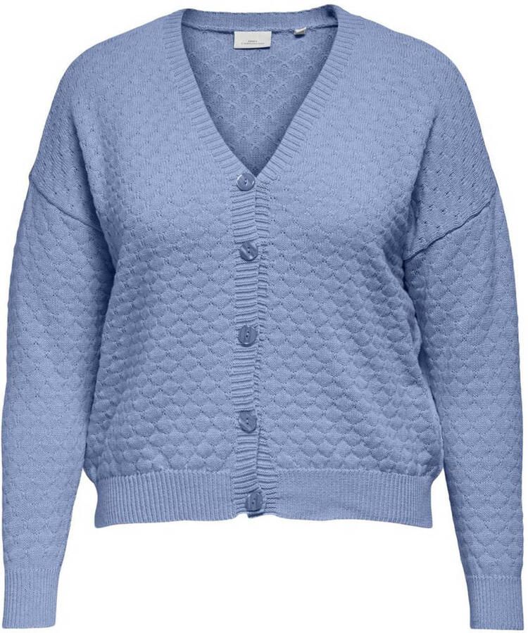 ONLY CARMAKOMA vest blauw gebreid - Foto 1