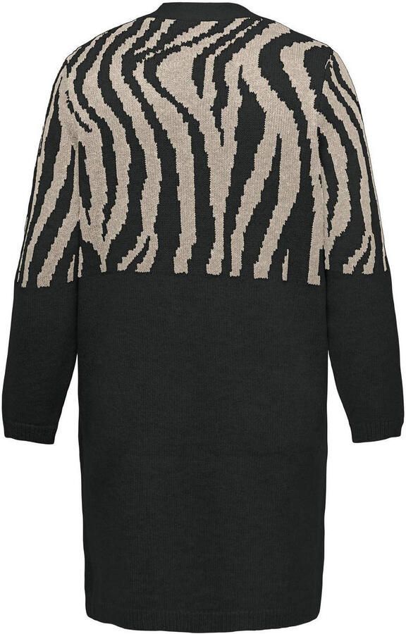 Only Carmakoma Zebra Vest Zwart Wit Grijs Freewear Black Dames
