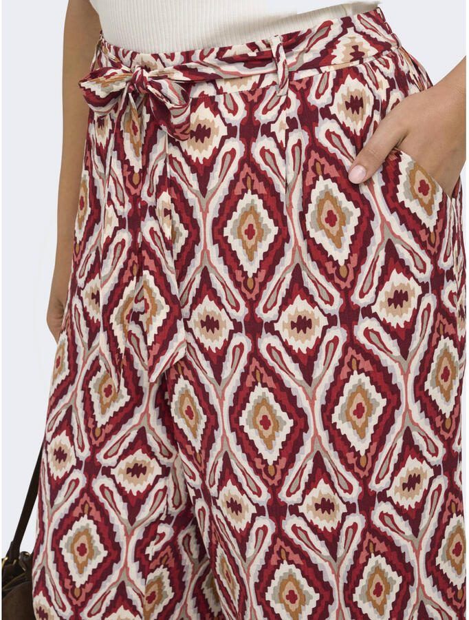 ONLY CARMAKOMA viscose loose fit broek met print Plus Size rood - Foto 2