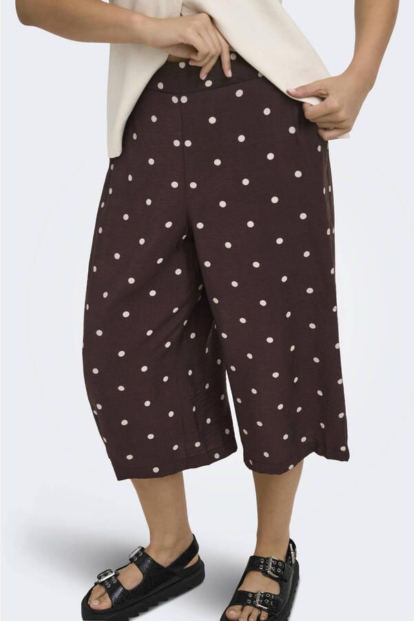 ONLY CARMAKOMA viscose loose fit broek Plus Size donkerbruin - Foto 3