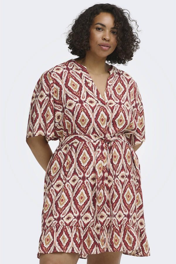 ONLY CARMAKOMA viscose zomerjurk met print Plus Size rood