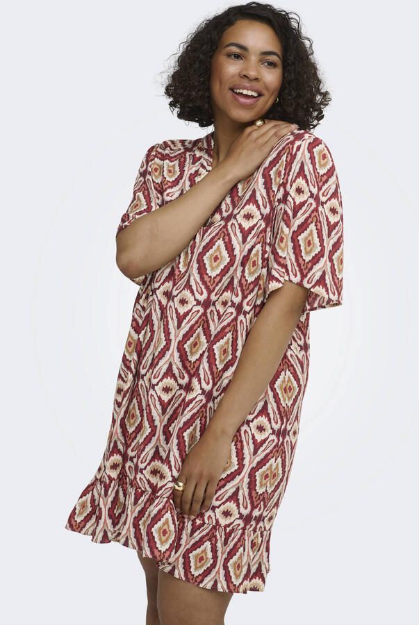 ONLY CARMAKOMA viscose zomerjurk met print Plus Size rood - Foto 2