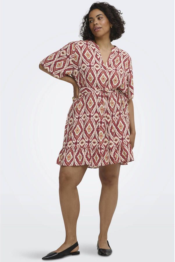 ONLY CARMAKOMA viscose zomerjurk met print Plus Size rood - Foto 3