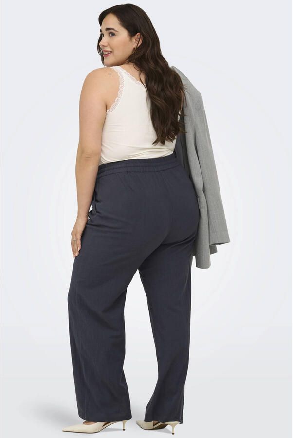 ONLY CARMAKOMA wide leg high waist casual broek met linnen - Foto 2