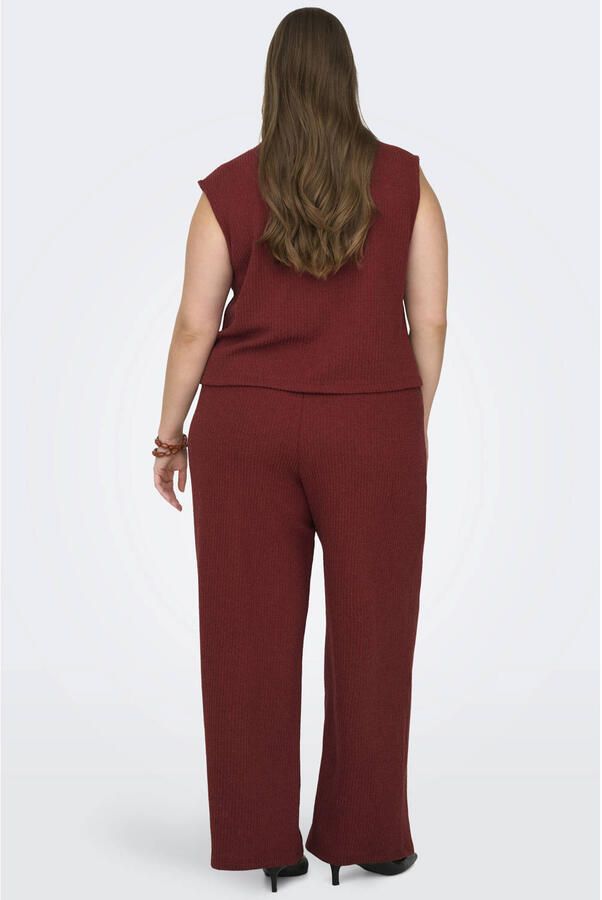 ONLY CARMAKOMA wide leg high waist casual broek rood - Foto 2