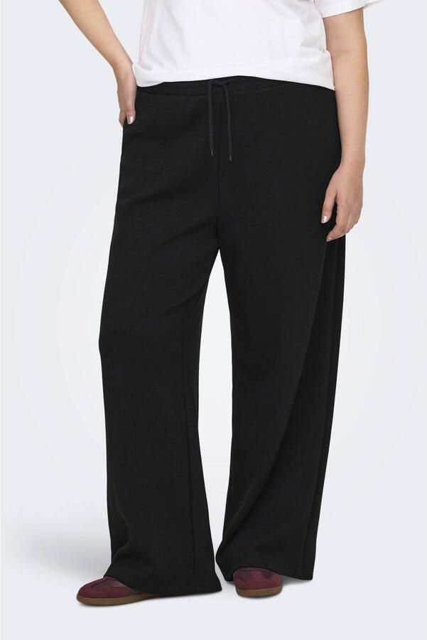 ONLY CARMAKOMA wide leg high waist casual broek zwart