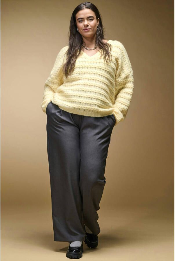 ONLY CARMAKOMA wide leg pantalon Plus Size grijs
