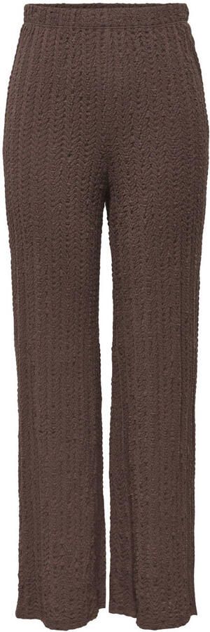 ONLY CARMAKOMA wide leg regular waist casual broek bruin