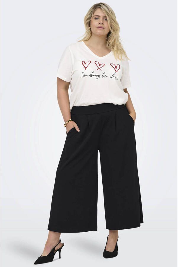 ONLY CARMAKOMA wide leg regular waist casual broek zwart - Foto 2