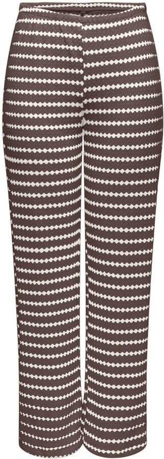 ONLY CARMAKOMA wide leg regular waist gestreepte casual broek bruin - Foto 3