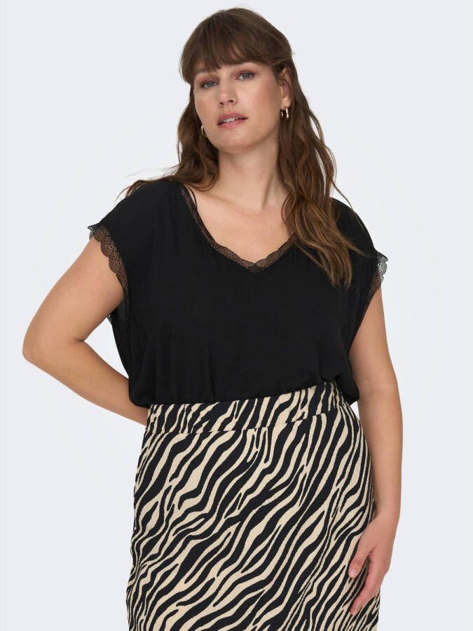 ONLY CARMAKOMA T-shirt CARJASMINA zwart