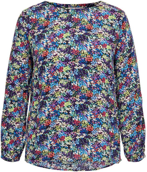 ONLY CARMAKOMA top CARAYANA LIFE met all over print blauw paars