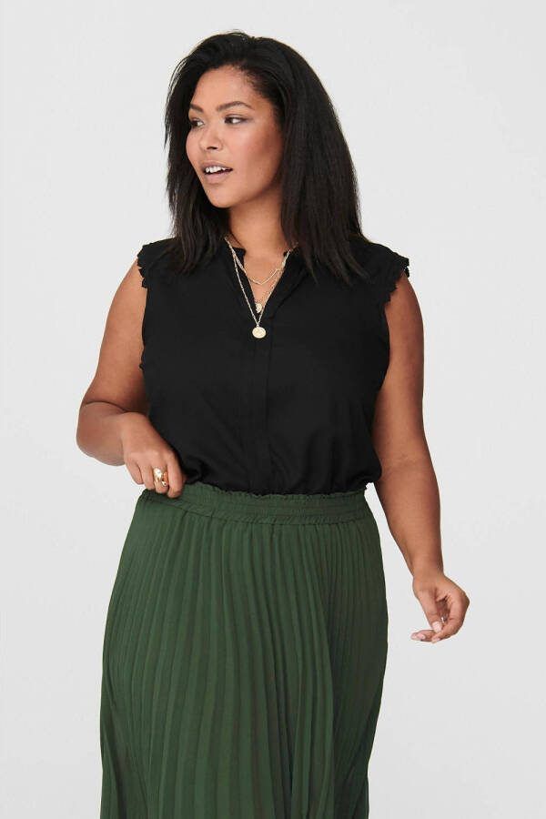 ONLY CARMAKOMA PLUS SIZE blouseshirt van viscose met V-hals model 'MUMI' - Foto 2
