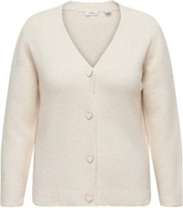Only Carmakoma Carrositta V-Hals Vest in Birch | Freewear Wit Dames