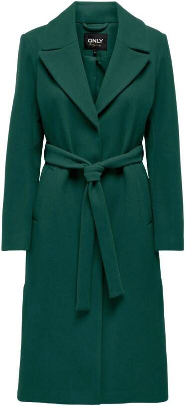ONLY coat ONLCLARA met ceintuur donkergroen