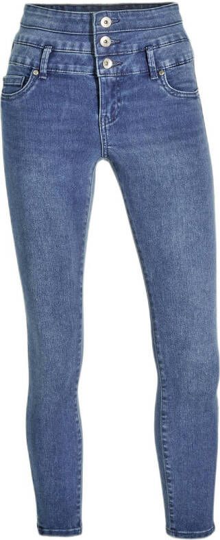 ONLY cropped high waist skinny jeans ONLROYAL blauw