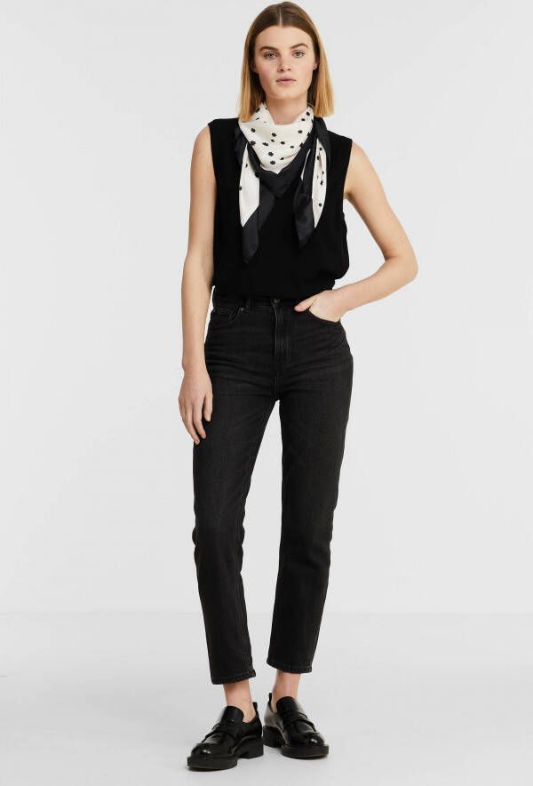 ONLY cropped high waist straight leg jeans ONLEMILY black denim regular