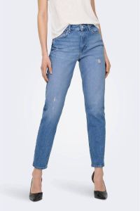 ONLY cropped high waist straight fit jeans ONLEMILY light blue