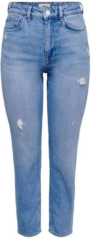 Only Straight fit jeans van katoen met hoge taille model 'EMELY' - Foto 3