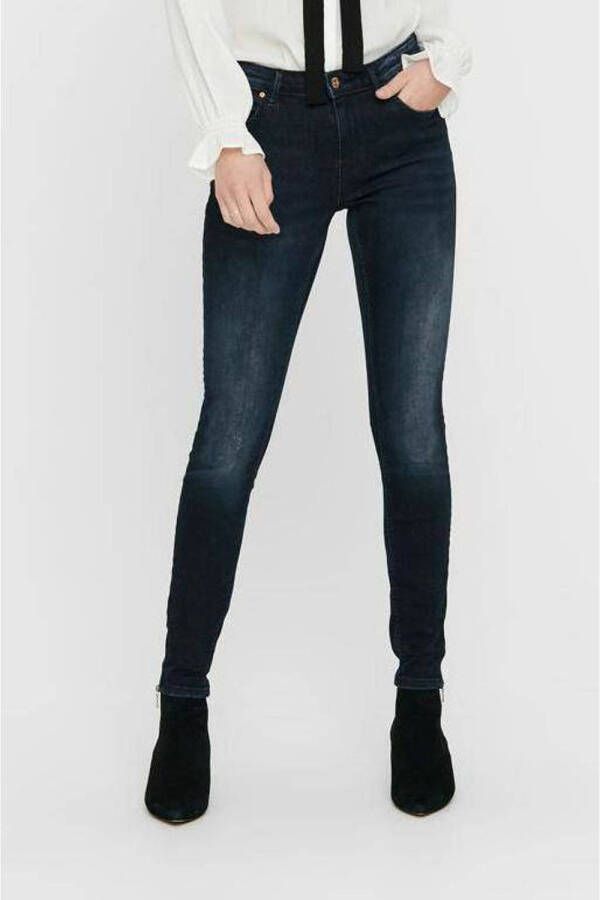 ONLY cropped skinny jeans ONLKENDELL dark blue denim