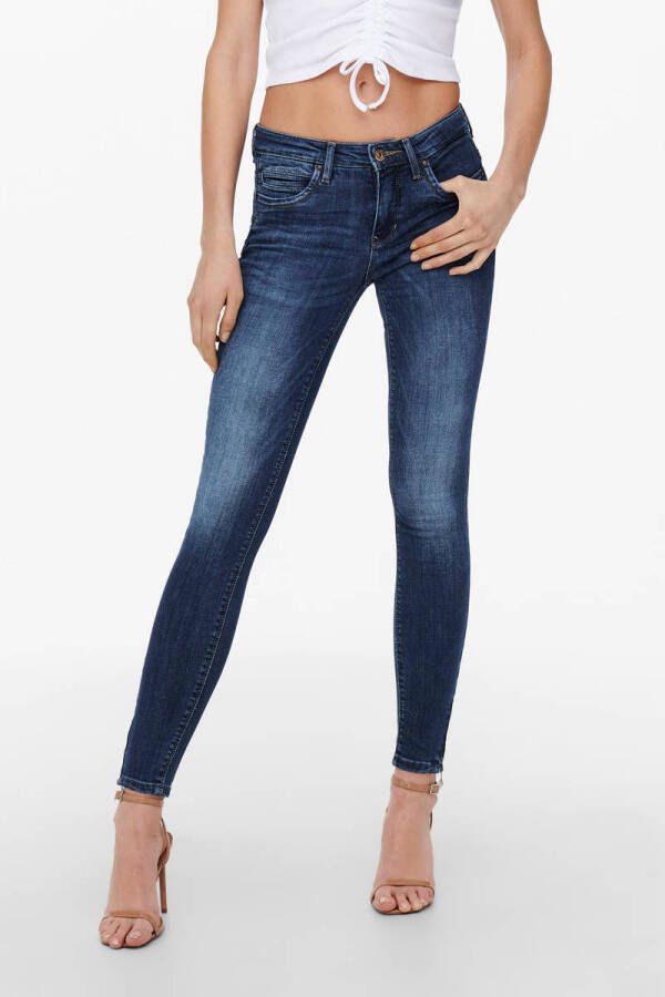 ONLY cropped skinny jeans ONLKENDELL medium blue denim